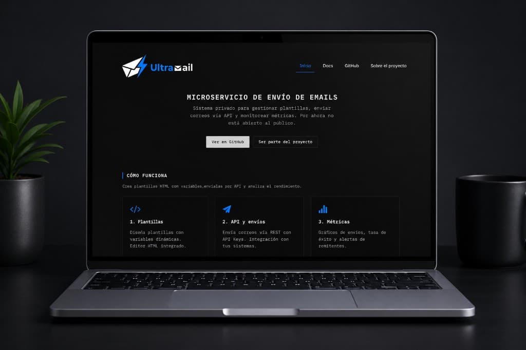 Captura o identidad visual del proyecto Ultramail
